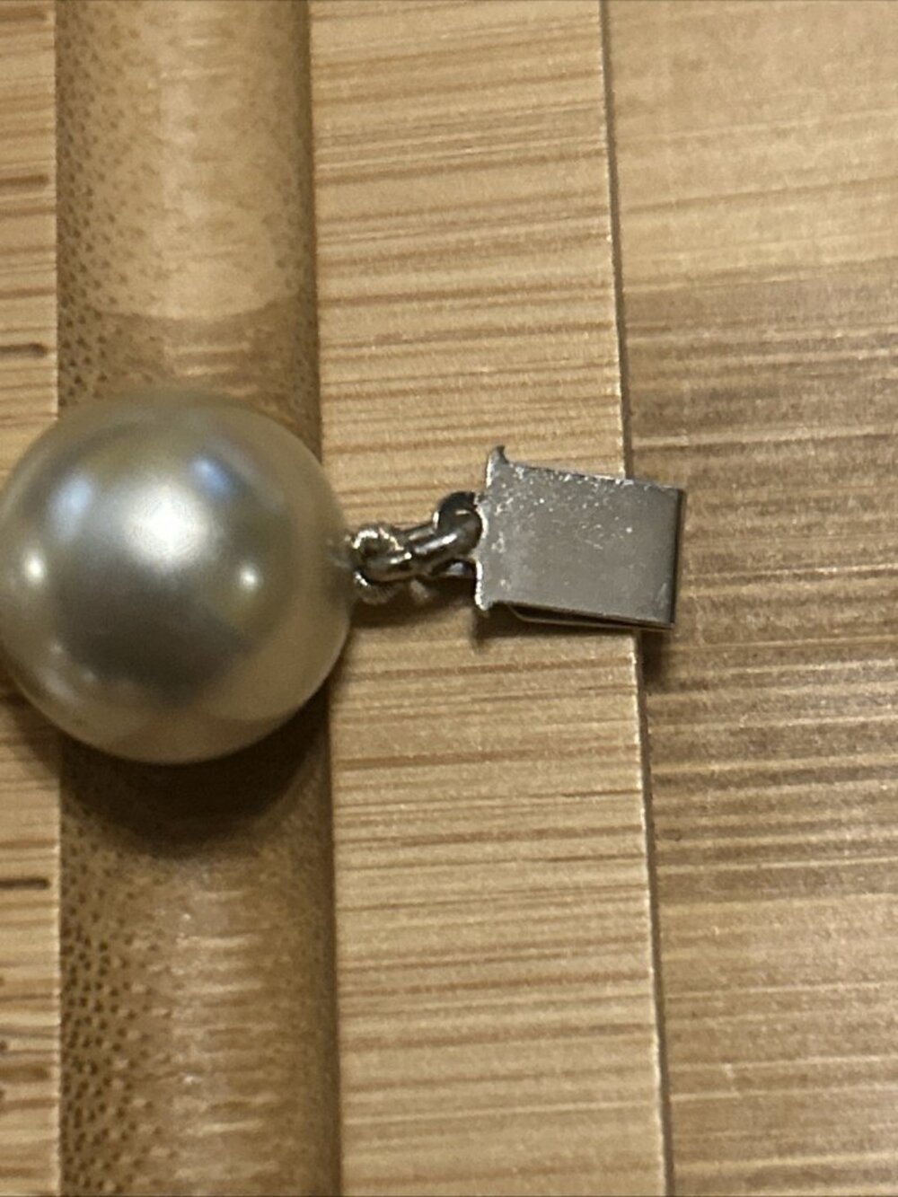 Vintage Isla Mallorca 12mm Glass Pearl Necklace 18" White Gray As-Is Repair DIY - Picture 6 of 16